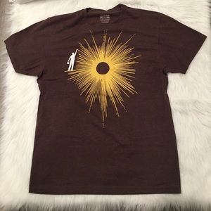 Fullbleed Brown Sun Graphic Short Sleeve Tee Shirt